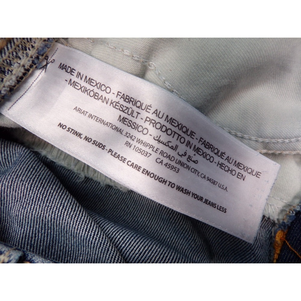 Ariat Rebar Mid Rise Straight Jean Womens Sz 27L Blue Cargo Pockets Pants - Picture 13 of 16